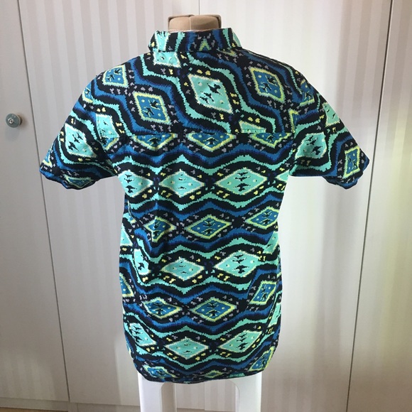 Empyre Mens blue green black button down breast pocket Size S - Picture 2 of 8